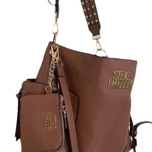 Steve Madden Tan Shoulder Bag with Gold Accents